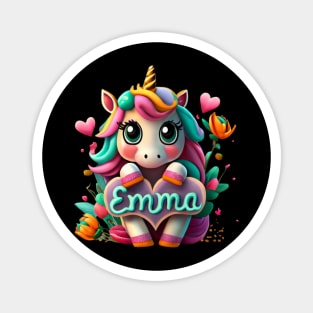 Personalized Name Emma with Unicorn Magnet